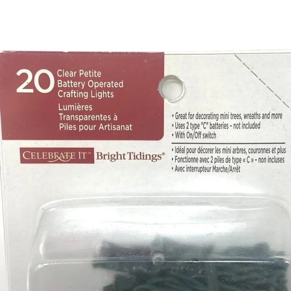 Celebrate It 20 Clear Battery Operated Crafting Lights Mini Trees Wreaths Decor